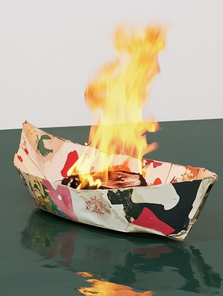 Boot in Vlam, limited edition collage print by kutdakrap, Netherlands (Crash series, 2026)