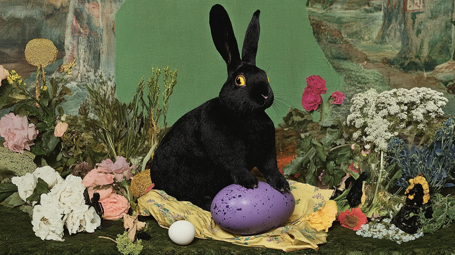 Paaskonijn, limited edition collage print by kutdakrap, Netherlands (Beesten series, 2026)